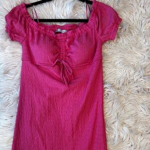 SO bodycon hot pink, off the shoulder mini dress, Juniors Medium